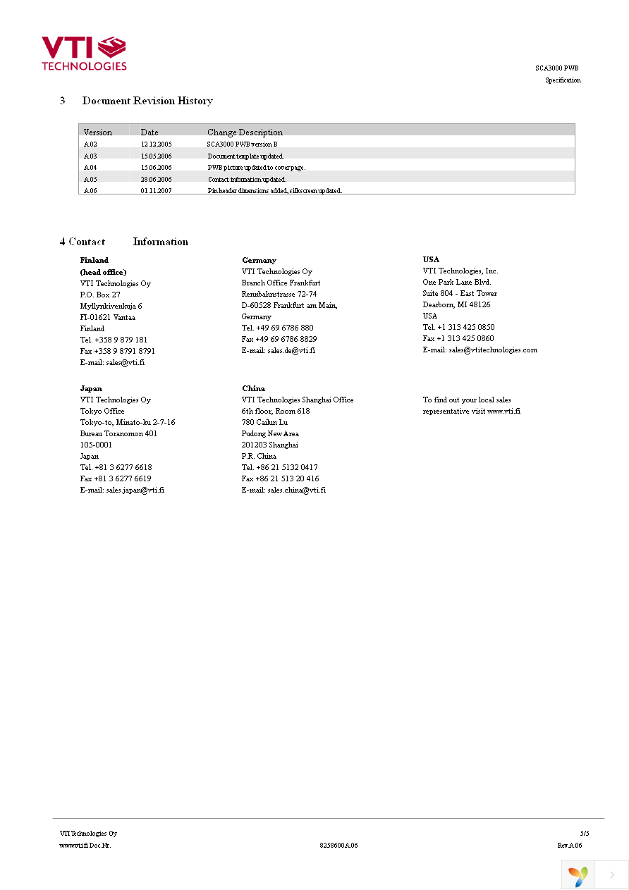 SCA3000-D01 PWB Page 5